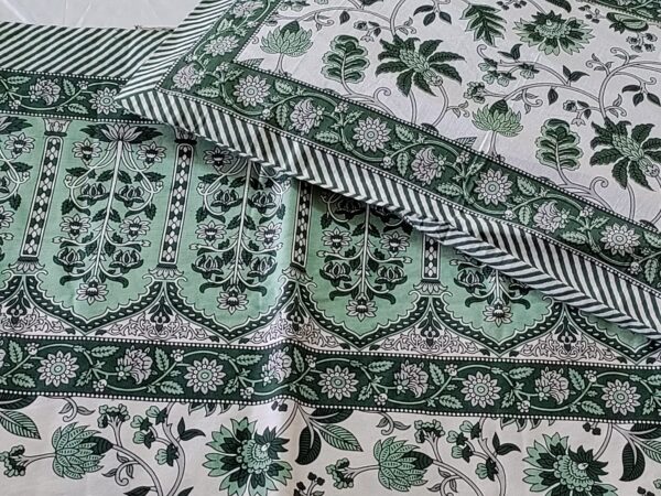 Jaipuri Printed King Size Bedsheet with 2 Zipped Pillow Cover - Image 11