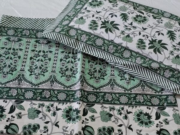 Jaipuri Printed King Size Bedsheet with 2 Zipped Pillow Cover - Image 3