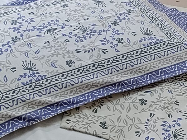 Jaipuri Printed King Size Bedsheet with 2 Zipped Pillow Cover - Image 14