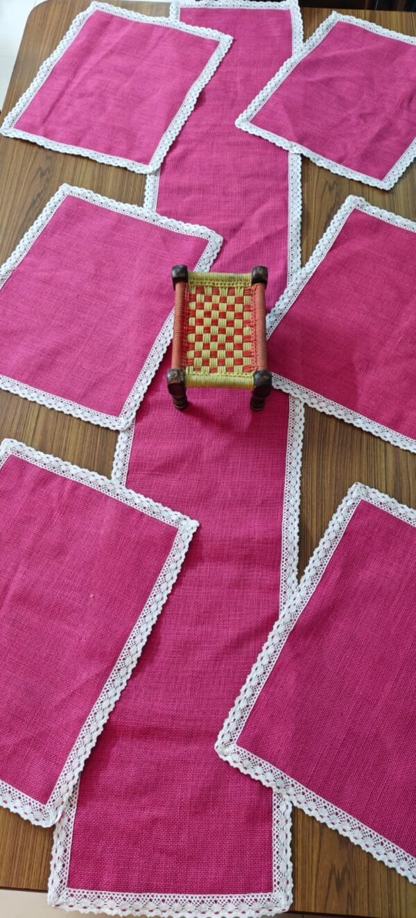 Jute Dining Table Runner Set