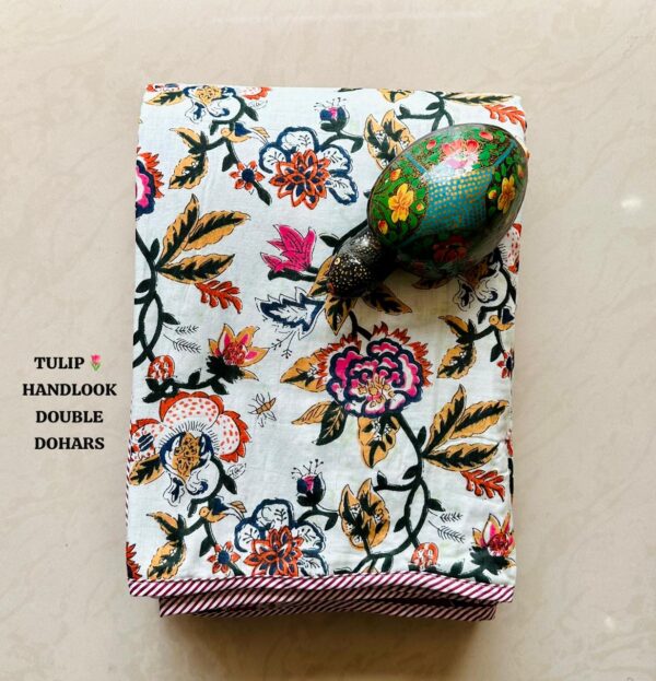 TULIP HANDLOOK DOUBLE BED DOHARS PREMIUM COLLECTION - Image 10