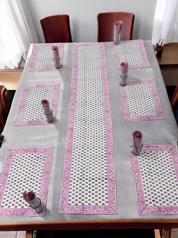 Hand Block Print Runner Mat Set - Image 9