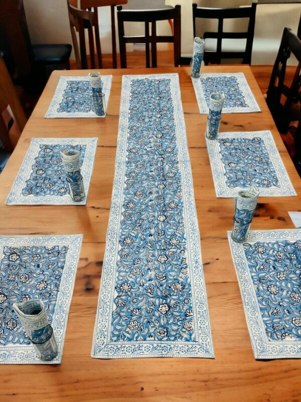 Hand Block Print Runner Mat Set - Image 15