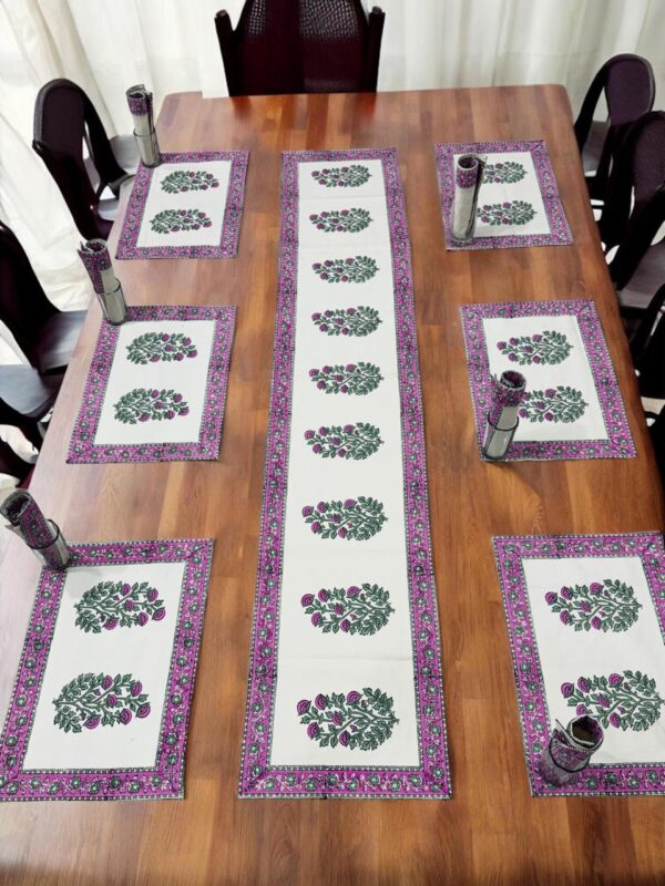 Hand Block Print Runner Mat Set - Image 14