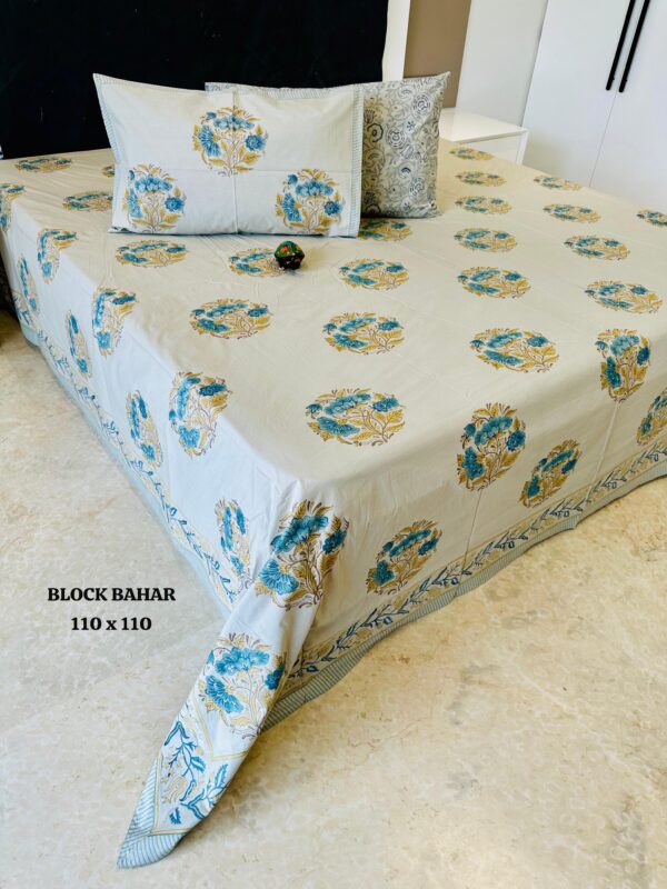 BLOCK BAHAR HANDBLOCK PERCALE BEDSHEET - Image 7