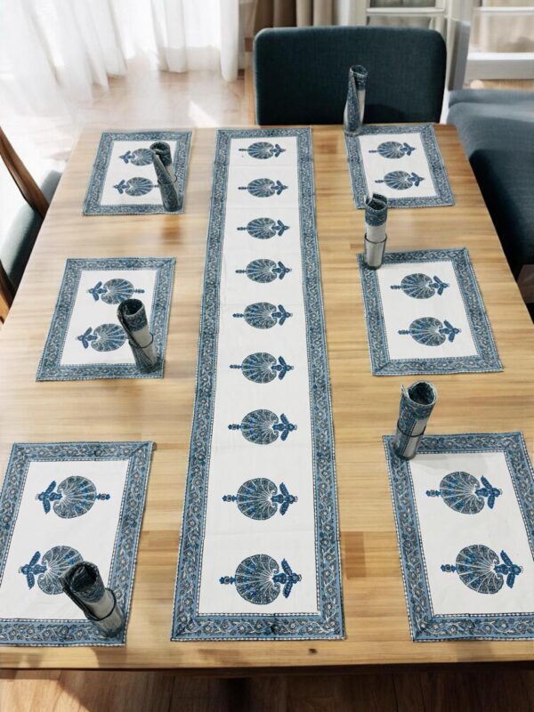 Hand Block Print Runner Mat Set - Image 12