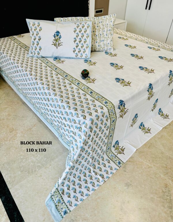 BLOCK BAHAR HANDBLOCK PERCALE BEDSHEET - Image 3