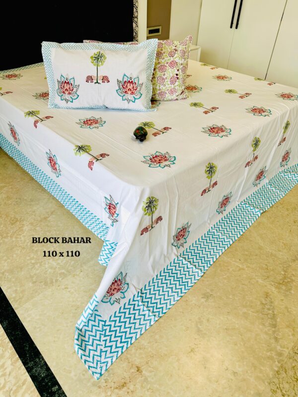 BLOCK BAHAR HANDBLOCK PERCALE BEDSHEET - Image 8