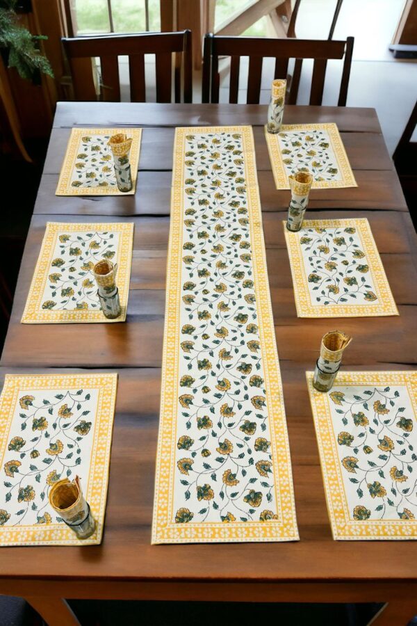 Hand Block Print Runner Mat Set - Image 13