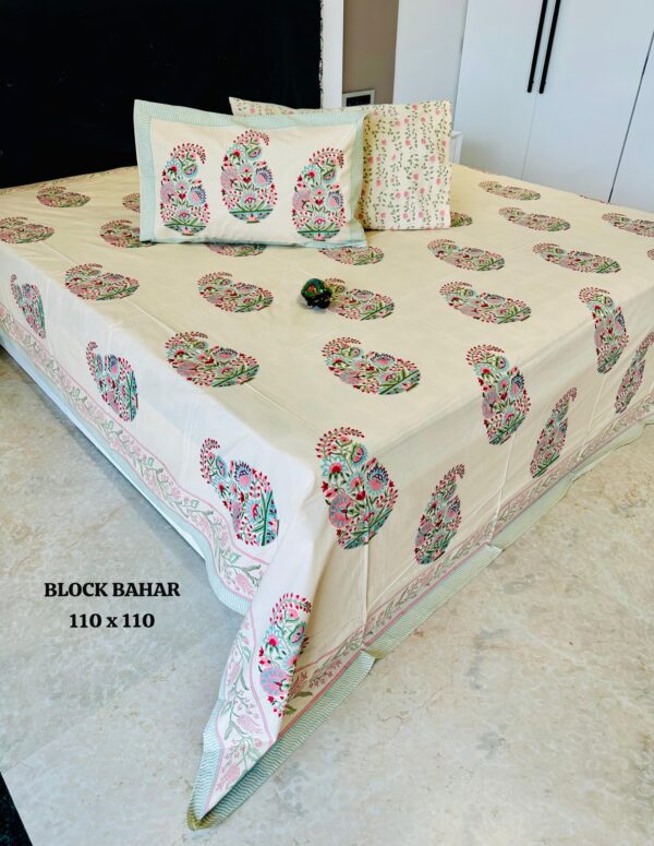 BLOCK BAHAR HANDBLOCK PERCALE BEDSHEET - Image 14