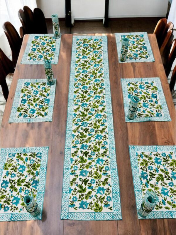 Hand Block Print Runner Mat Set - Image 8