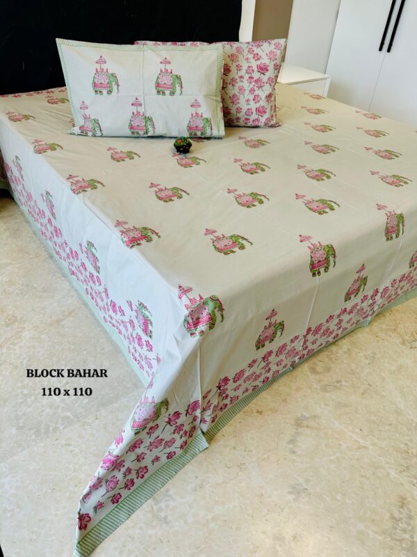 BLOCK BAHAR HANDBLOCK PERCALE BEDSHEET - Image 9