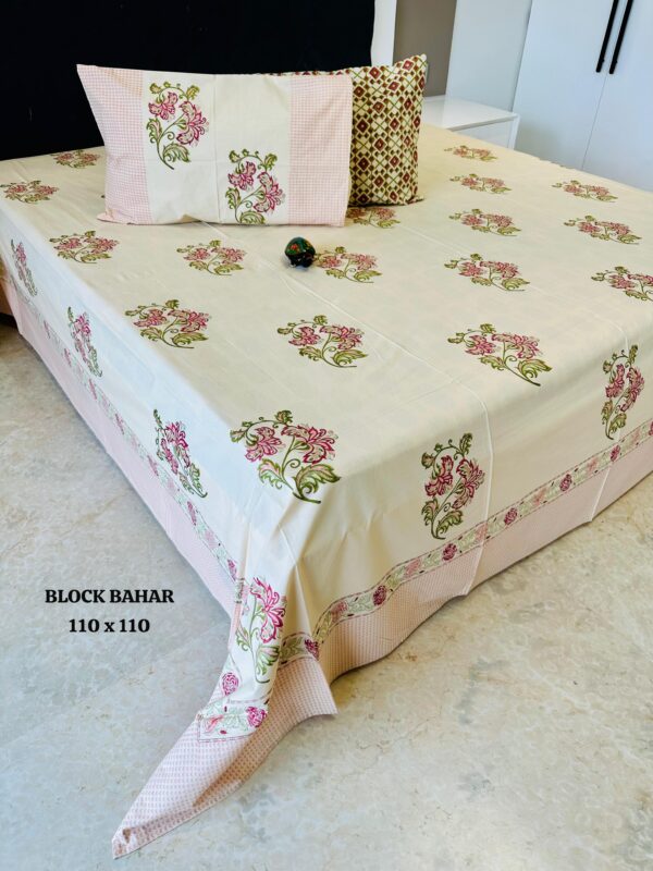 BLOCK BAHAR HANDBLOCK PERCALE BEDSHEET - Image 5
