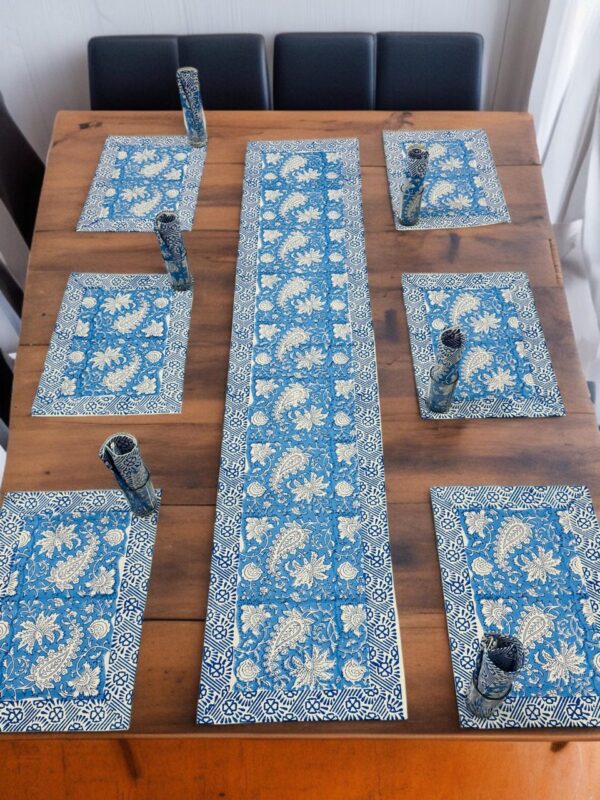 Hand Block Print Runner Mat Set - Image 10