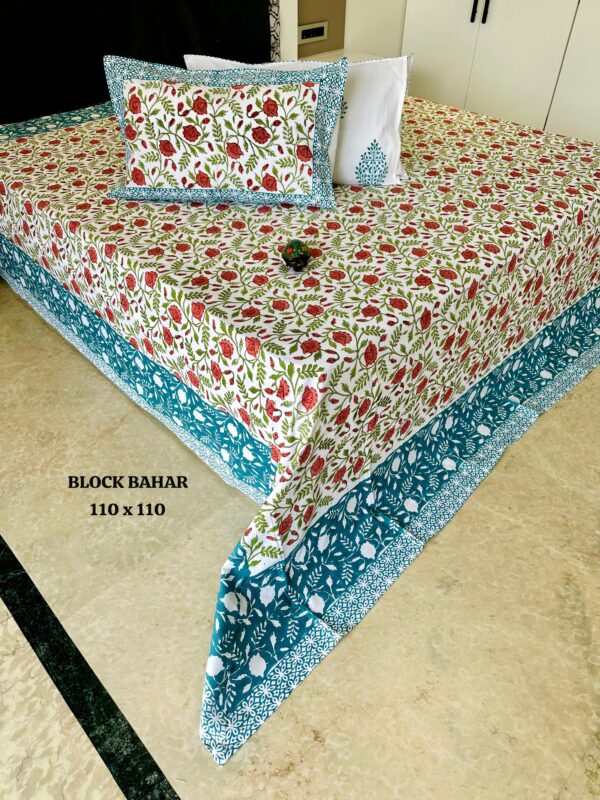 BLOCK BAHAR HANDBLOCK PERCALE BEDSHEET - Image 6