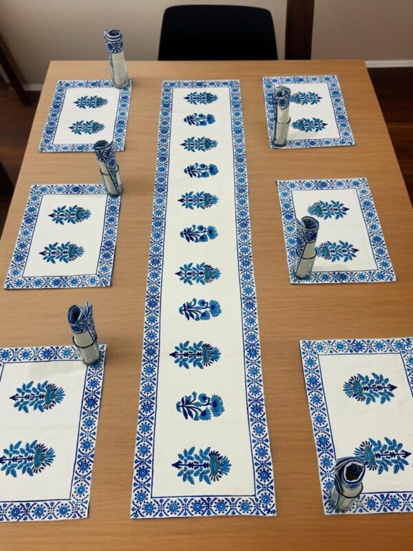 Hand Block Print Runner Mat Set - Image 16
