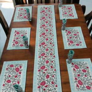 Hand Block Print Runner Mat Set