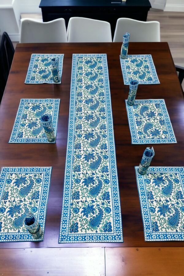 Hand Block Print Runner Mat Set - Image 21