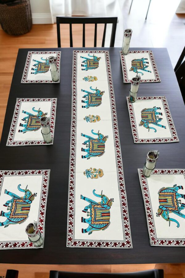 Hand Block Print Runner Mat Set - Image 22