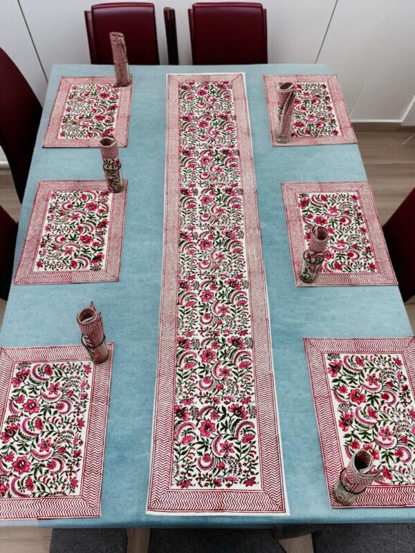 Hand Block Print Runner Mat Set - Image 24