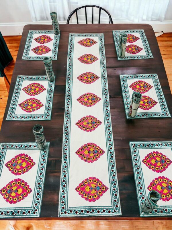 Hand Block Print Runner Mat Set - Image 25